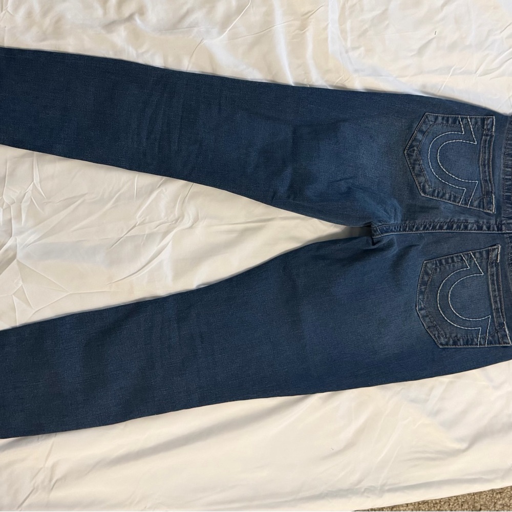 True Religion Women's Halle Dark Indigo Super Skinny Jeans size 27